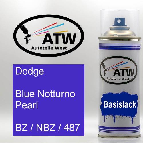 Dodge, Blue Notturno Pearl, BZ / NBZ / 487: 400ml Sprühdose, von ATW Autoteile West.